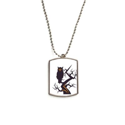 DIYthinker Tree Eyed Owl Halloween Stainless Steel Chain Dog Tag Pendant Pet Necklace