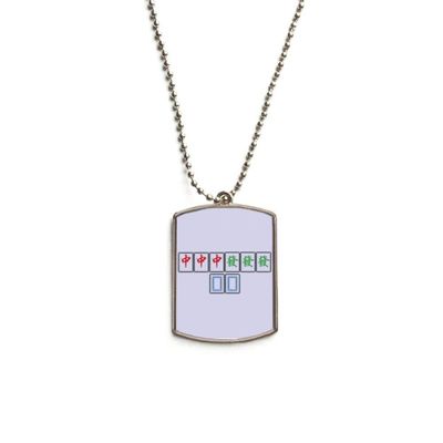DIYthinker Junior Three Chiefs Mahjong Tiles Stainless Steel Chain Dog Tag Pendant Pet Necklace
