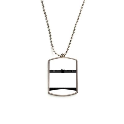 Britain London Tower Bridge Outline UK Stainless Steel Chain Dog Tag Pendant Pet Necklace