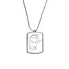 DIYthinker Culture Hand Cup Line Drawing Pattern Stainless Steel Chain Dog Tag Pendant Pet Necklace view 1
