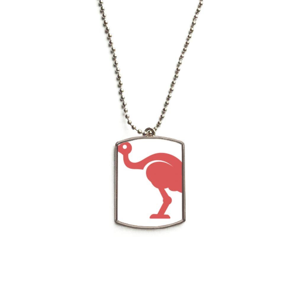 DIYthinker Australia Ostrich Retro Style Red Illustration Stainless Steel Chain Dog Tag Pendant Pet Necklace