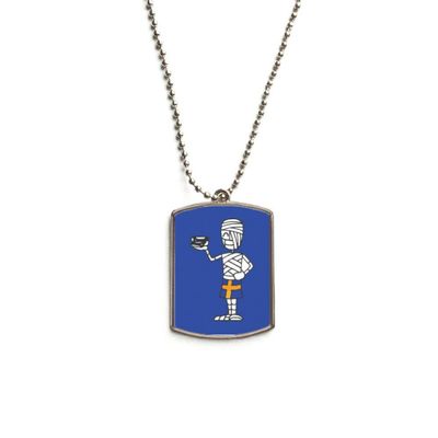 DIYthinker Swedish Football Player Cartoon Mummy Stainless Steel Chain Dog Tag Pendant Pet Necklace