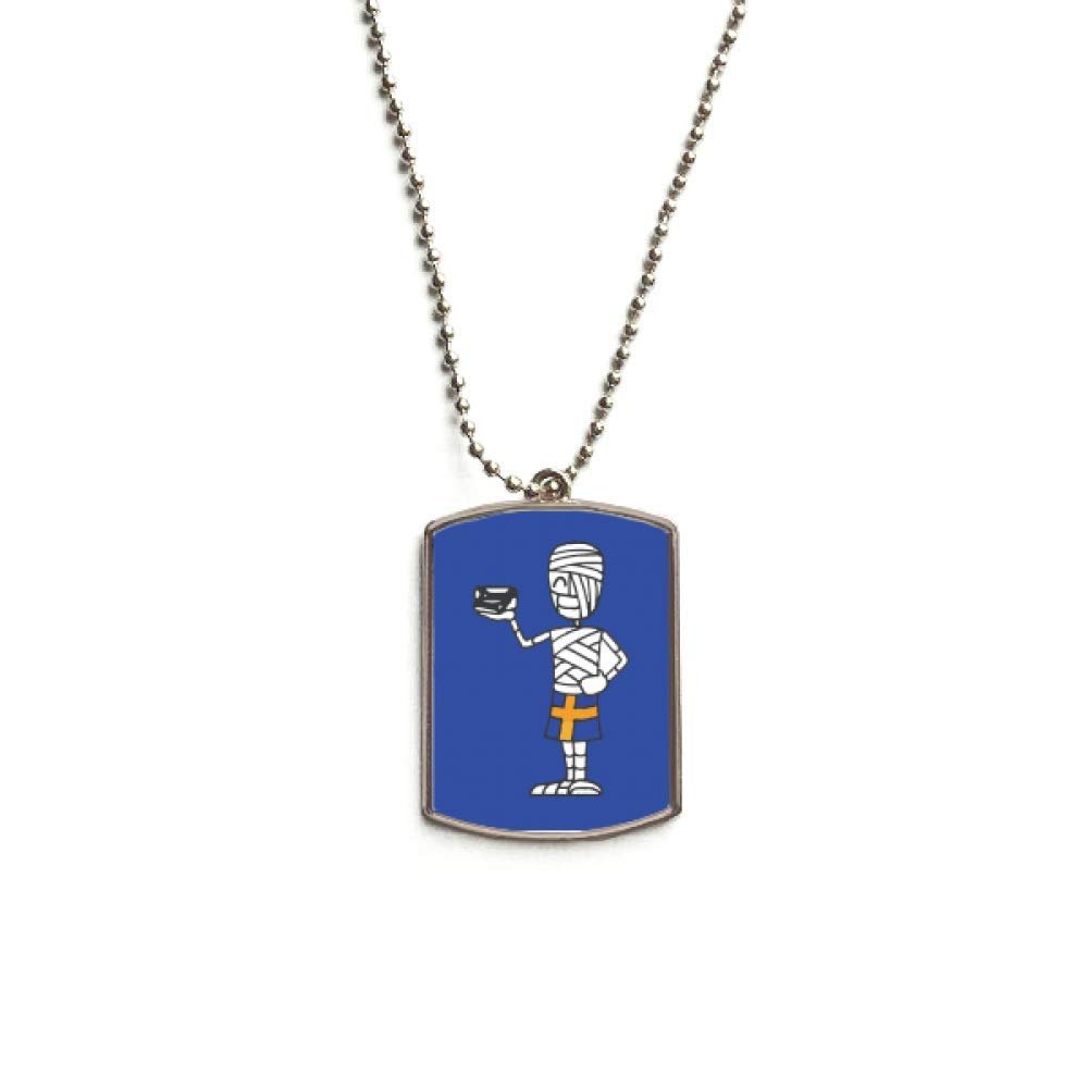 DIYthinker Swedish Football Player Cartoon Mummy Stainless Steel Chain Dog Tag Pendant Pet Necklace