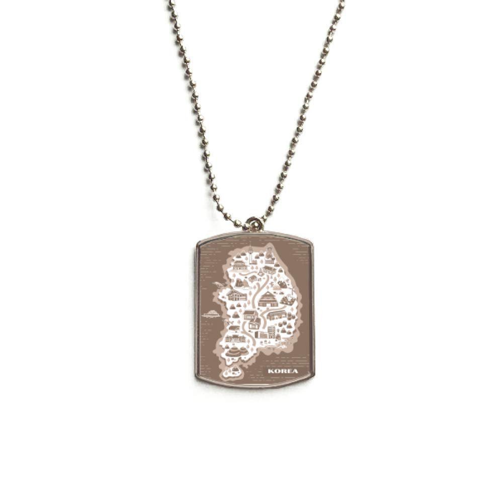 DIYthinker Korean Map Seoul and Busan Stainless Steel Chain Dog Tag Pendant Pet Necklace