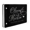Wedding Guest Book, Personalized Leather Guest Book for Bride and Groom | Black | Customized Signing, Registry Book for Visitors, Bridal Shower, Party - 60 Pages, 9.5" x 6.1" D #3 view 1