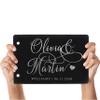 Wedding Guest Book, Personalized Leather Guest Book for Bride and Groom | Black | Customized Signing, Registry Book for Visitors, Bridal Shower, Party - 60 Pages, 9.5" x 6.1" D #3 view 2