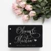 Wedding Guest Book, Personalized Leather Guest Book for Bride and Groom | Black | Customized Signing, Registry Book for Visitors, Bridal Shower, Party - 60 Pages, 9.5" x 6.1" D #3 view 4