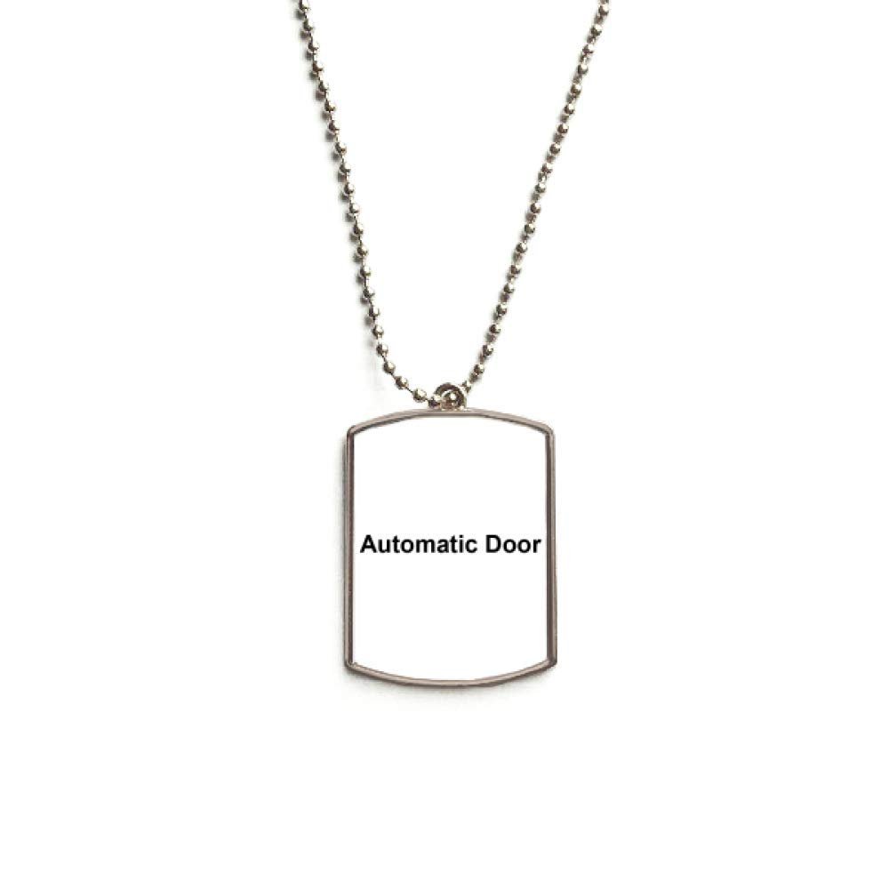 DIYthinker Automatic Door Black Symbol Pattern Stainless Steel Chain Dog Tag Pendant Pet Necklace