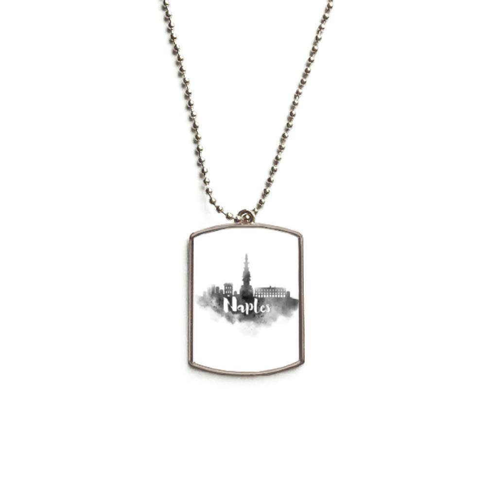DIYthinker Naples Italy Landmark Ink City Painting Stainless Steel Chain Dog Tag Pendant Pet Necklace
