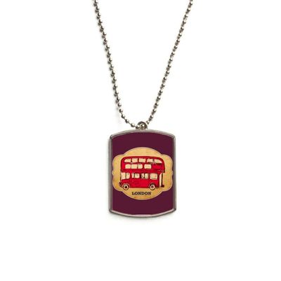UK London Umbrella Stamp Red Bus Stainless Steel Chain Dog Tag Pendant Pet Necklace