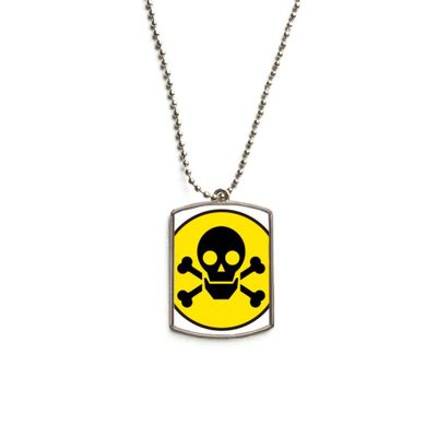 DIYthinker Danger Chemical Toxic Skull Symbol Stainless Steel Chain Dog Tag Pendant Pet Necklace