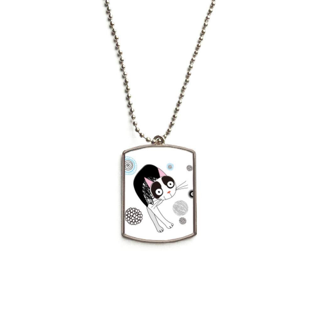 Animal Cartoon Cute Thin Cat Stainless Steel Chain Dog Tag Pendant Pet Necklace