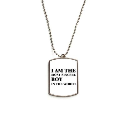 I Am The Sincere Boy Stainless Steel Chain Dog Tag Pendant Pet Necklace