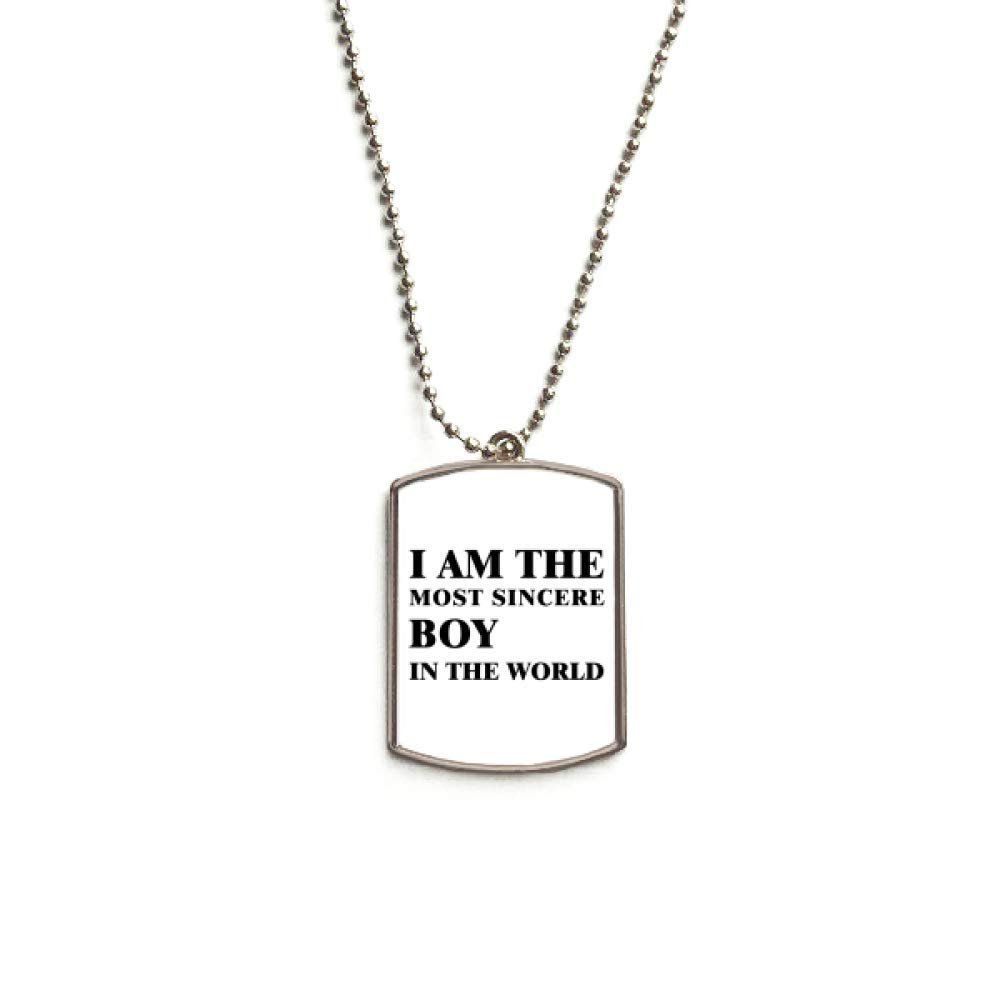 I Am The Sincere Boy Stainless Steel Chain Dog Tag Pendant Pet Necklace