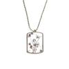 White Flowers Drawing Art Plant Stainless Steel Chain Dog Tag Pendant Pet Necklace view 1