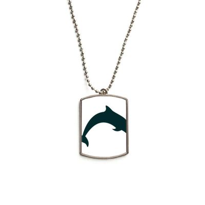 Blue Ocean Docile Jump Dolphin Stainless Steel Chain Dog Tag Pendant Pet Necklace