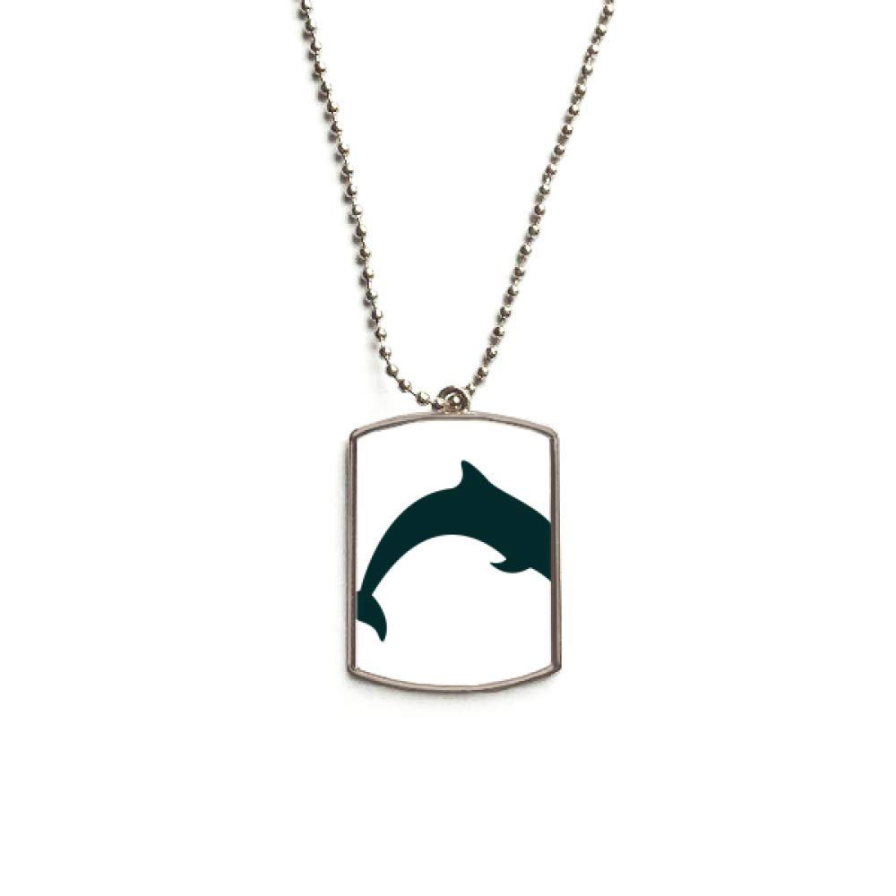Blue Ocean Docile Jump Dolphin Stainless Steel Chain Dog Tag Pendant Pet Necklace