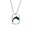 Blue Ocean Docile Jump Dolphin Stainless Steel Chain Dog Tag Pendant Pet Necklace view 1