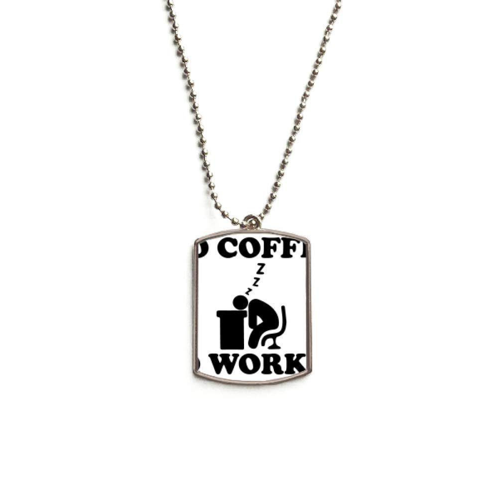 No Coffee No Workee Office Design Stainless Steel Chain Dog Tag Pendant Pet Necklace