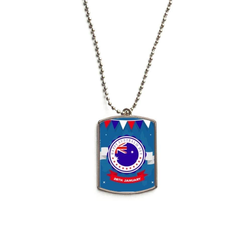 Australia Flavor Happy Australia Day Flag Stainless Steel Chain Dog Tag Pendant Pet Necklace