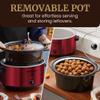 Elite Gourmet MST-900RXT# Electric Ceramic XL Jumbo Slow Cooker, Adjustable Temp, Entrees, Sauces, Stews & Dips, Dishwasher Safe Glass Lid & Crock, 8.5Qt, MetallicRed view 4