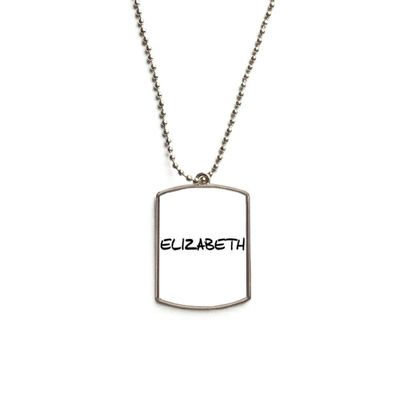 DIYthinker Special Handwriting English Name Elizabeth Stainless Steel Chain Dog Tag Pendant Pet Necklace