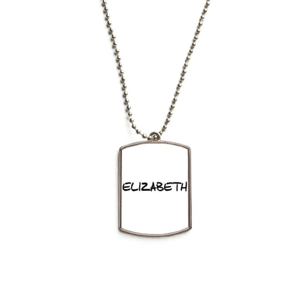 DIYthinker Special Handwriting English Name Elizabeth Stainless Steel Chain Dog Tag Pendant Pet Necklace