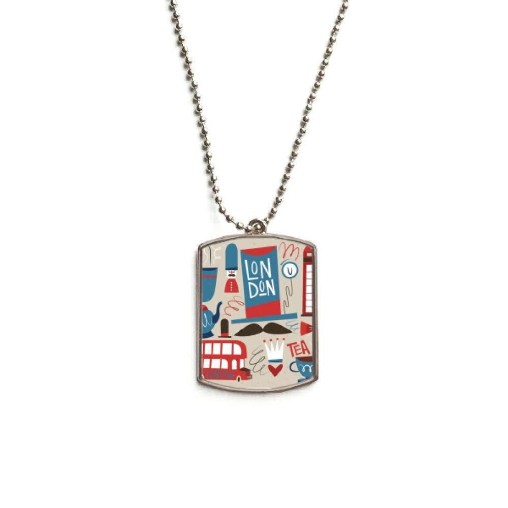 DIYthinker Big Ben British Bus England Flag Stainless Steel Chain Dog Tag Pendant Pet Necklace