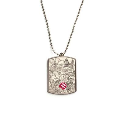 British Bus London Eyes Big Ben UK Stainless Steel Chain Dog Tag Pendant Pet Necklace