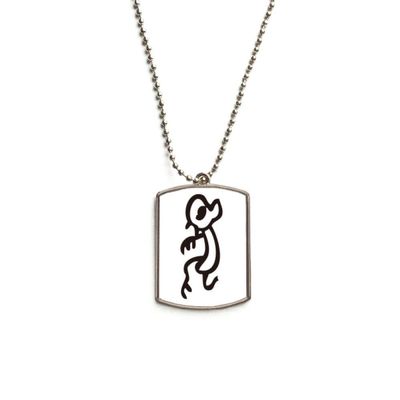 DIYthinker Bones Inscriptions Chinese Zodiac Monkey Stainless Steel Chain Dog Tag Pendant Pet Necklace