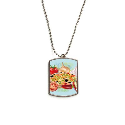 DIYthinker Pizza Italy Tomato Foods Garlic Stainless Steel Chain Dog Tag Pendant Pet Necklace