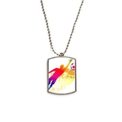DIYthinker Football Goalkeeper Blocks Soccer Stainless Steel Chain Dog Tag Pendant Pet Necklace