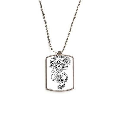 Chinese Line Painting China Dragon Stainless Steel Chain Dog Tag Pendant Pet Necklace