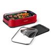 Indoor Smokeless Grill, Techwood 1500W Electric Indoor Grill with Tempered Glass Lid, Portable Non-stick Korean BBQ, Turbo Smoke Extractor Technology, Drip Tray& Double Removable Plate, Red view 1