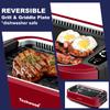 Indoor Smokeless Grill, Techwood 1500W Electric Indoor Grill with Tempered Glass Lid, Portable Non-stick Korean BBQ, Turbo Smoke Extractor Technology, Drip Tray& Double Removable Plate, Red view 3