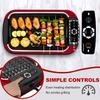 Indoor Smokeless Grill, Techwood 1500W Electric Indoor Grill with Tempered Glass Lid, Portable Non-stick Korean BBQ, Turbo Smoke Extractor Technology, Drip Tray& Double Removable Plate, Red view 4