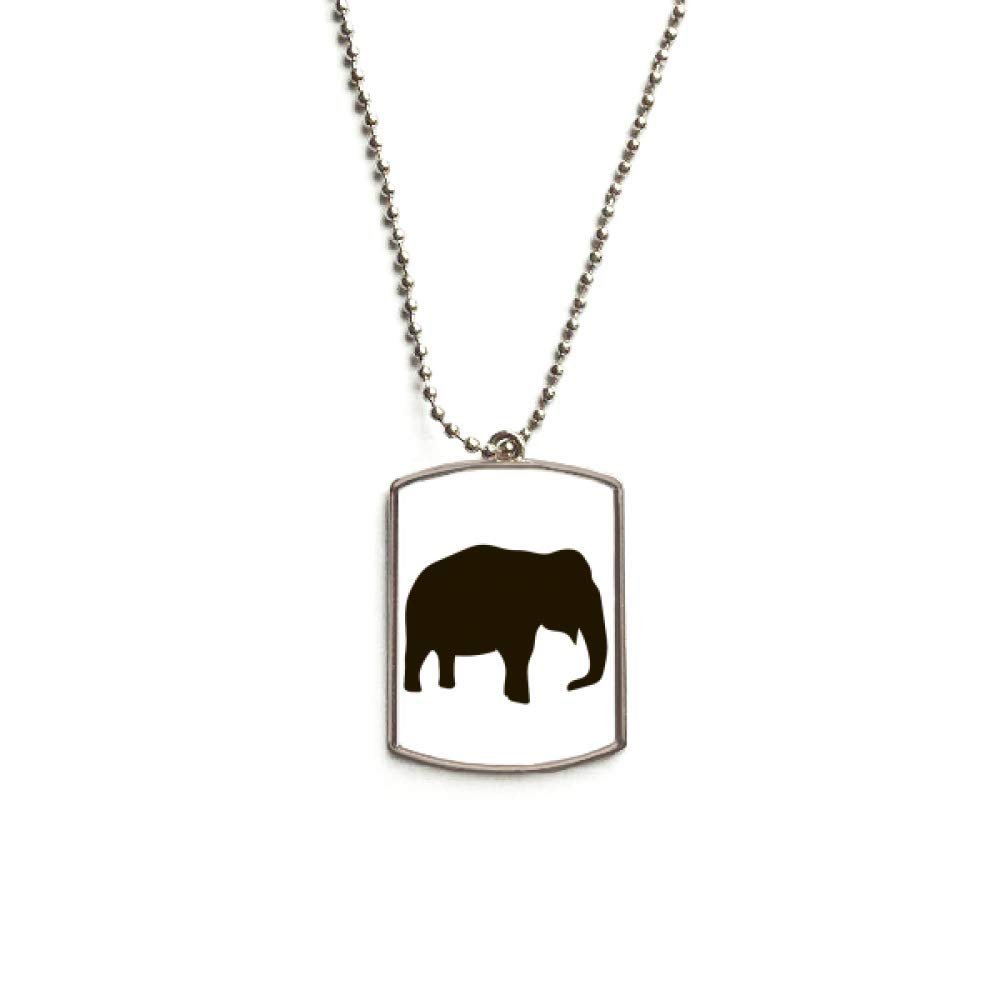 DIYthinker Black Elephant Cute Animal Portrayal Stainless Steel Chain Dog Tag Pendant Pet Necklace