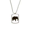 DIYthinker Black Elephant Cute Animal Portrayal Stainless Steel Chain Dog Tag Pendant Pet Necklace view 1
