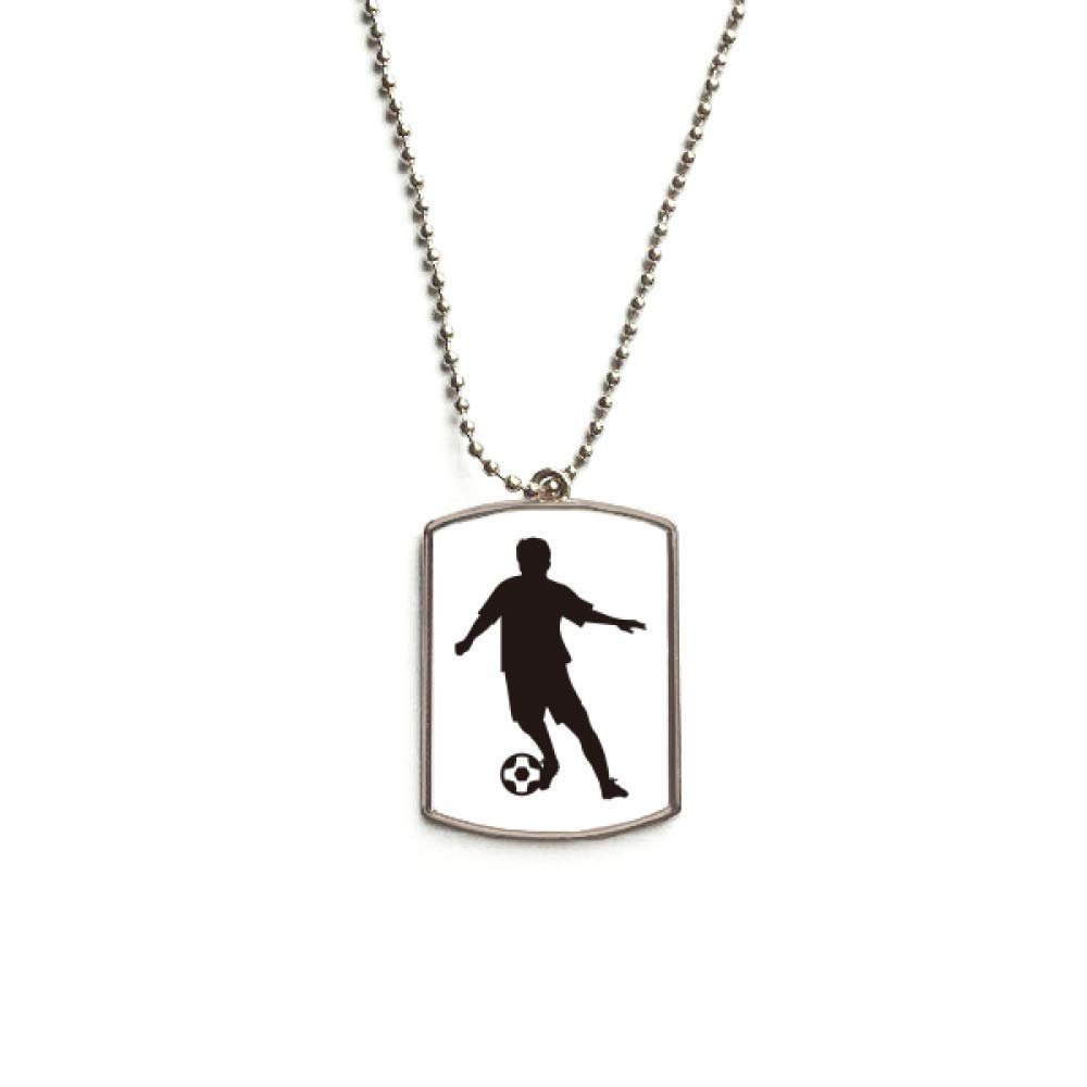 DIYthinker Soccer Sports Football FOutline Stainless Steel Chain Dog Tag Pendant Pet Necklace
