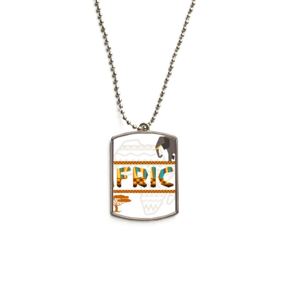 DIYthinker Africa Map Elephant African Savanna Stainless Steel Chain Dog Tag Pendant Pet Necklace