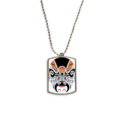 DIYthinker Peking Opera Head Colorful Changbanpo Stainless Steel Chain Dog Tag Pendant Pet Necklace