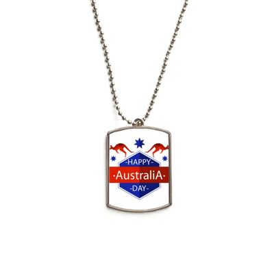 DIYthinker Happy Australia Day Ostrich and Star Illustration Stainless Steel Chain Dog Tag Pendant Pet Necklace