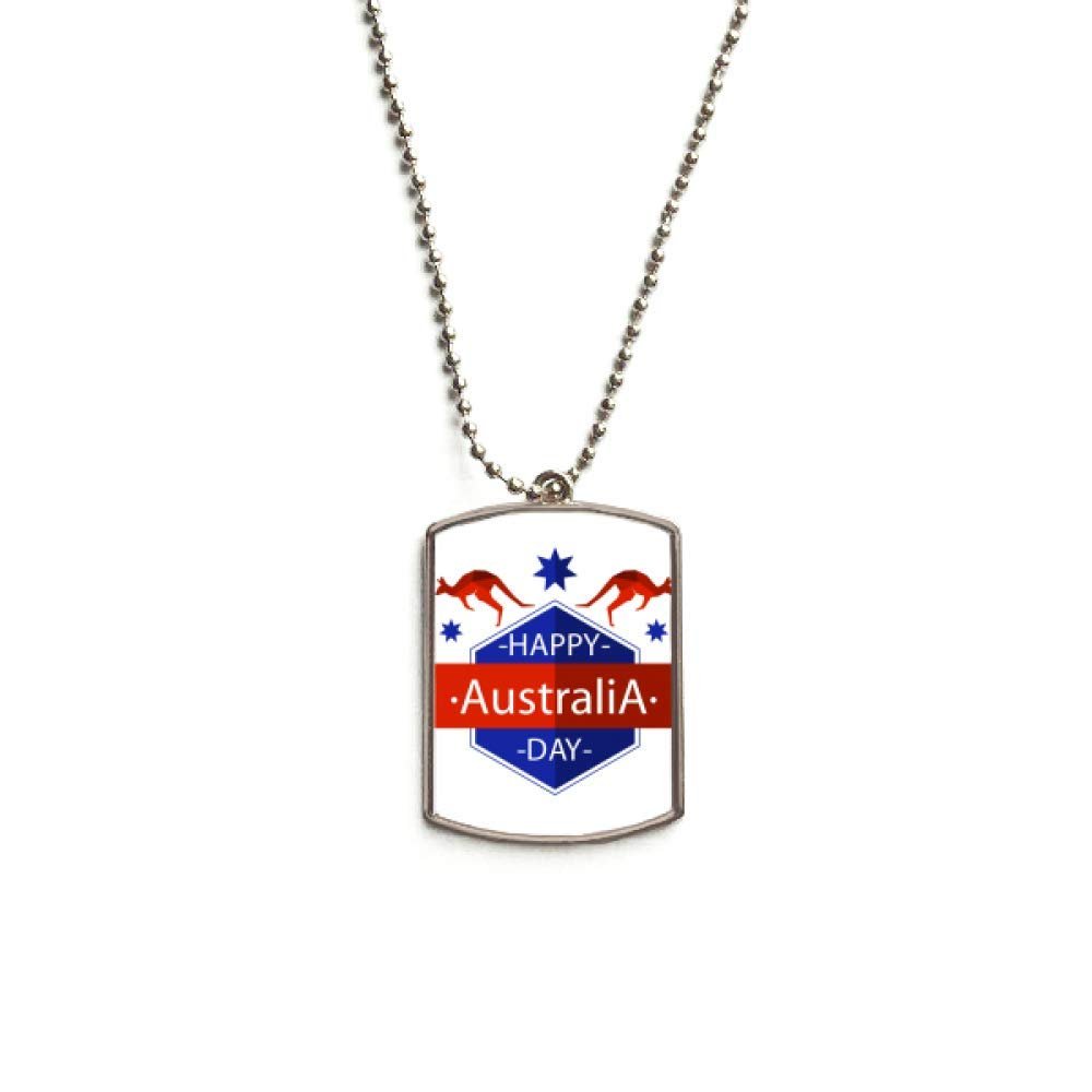 DIYthinker Happy Australia Day Ostrich and Star Illustration Stainless Steel Chain Dog Tag Pendant Pet Necklace