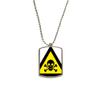 DIYthinker Warning Symbol Yellow Black Poisoning Triangle Stainless Steel Chain Dog Tag Pendant Pet Necklace view 1