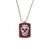 Flowers Bones Mexico Day of Dead Stainless Steel Chain Dog Tag Pendant Pet Necklace view 1