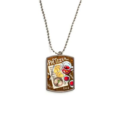DIYthinker Appetizer Lemonade Steak France Stainless Steel Chain Dog Tag Pendant Pet Necklace