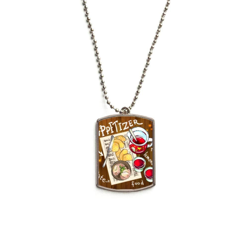 DIYthinker Appetizer Lemonade Steak France Stainless Steel Chain Dog Tag Pendant Pet Necklace
