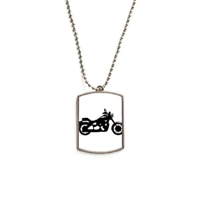 DIYthinker Mechanical Motorcycle Black Pattern Stainless Steel Chain Dog Tag Pendant Pet Necklace