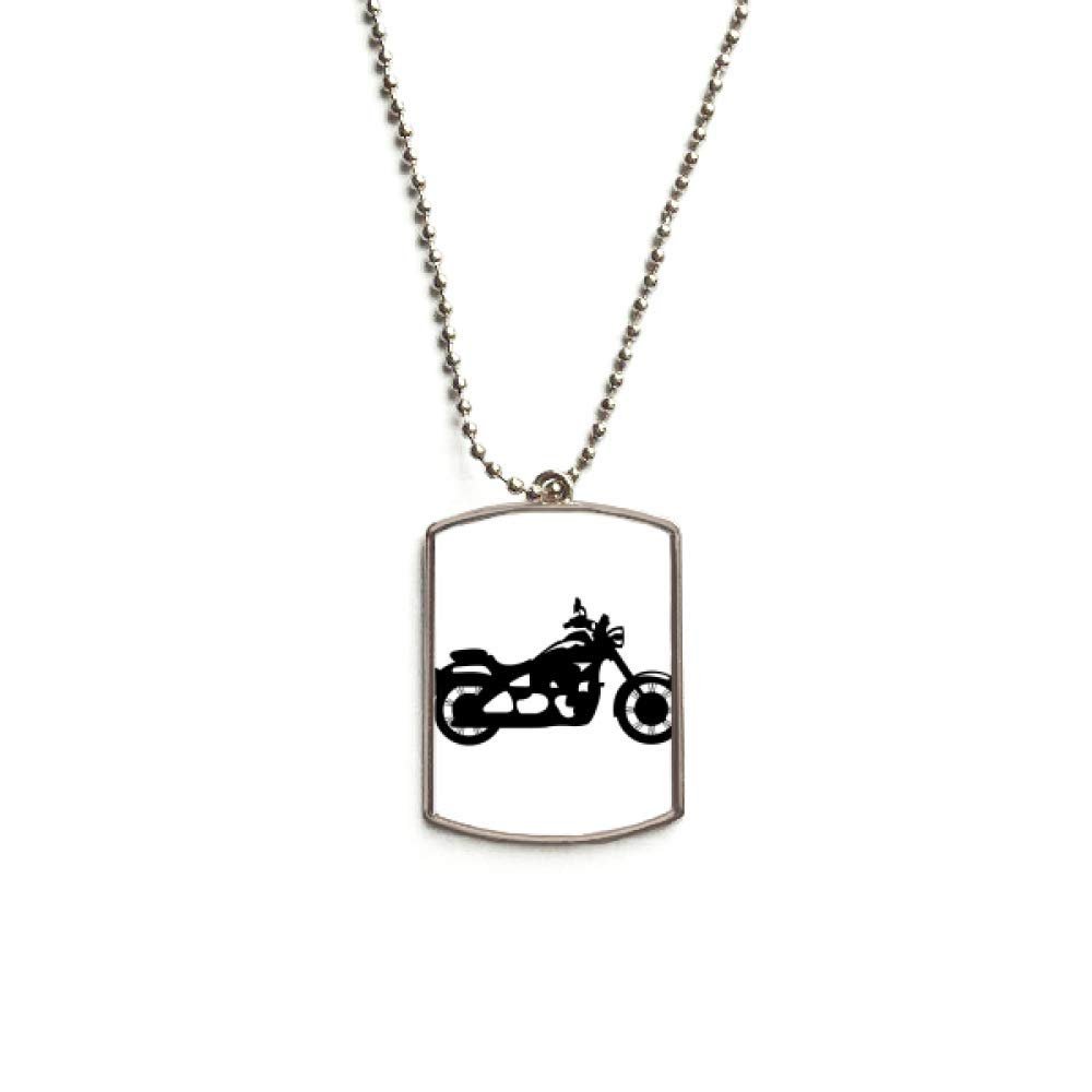 DIYthinker Mechanical Motorcycle Black Pattern Stainless Steel Chain Dog Tag Pendant Pet Necklace