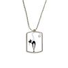 DIYthinker Tilt Head Black Cat Halloween Animal Outline Stainless Steel Chain Dog Tag Pendant Pet Necklace view 1